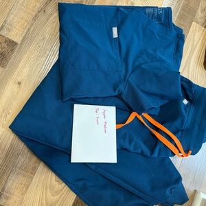 Figs Blue Track Pants with Athletic Design